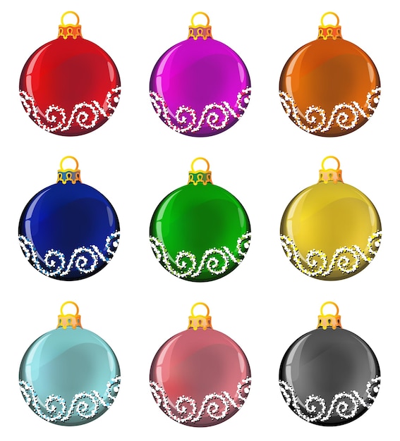 Vector conjunto de bolas de navidad