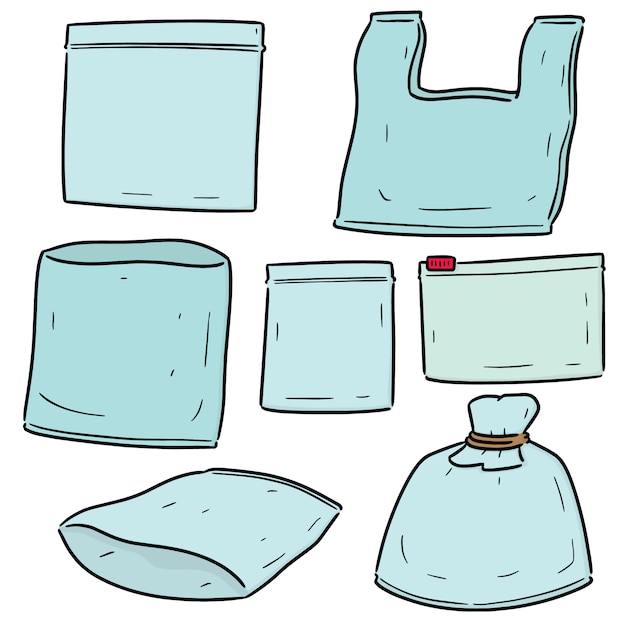 conjunto de bolsa de plástico