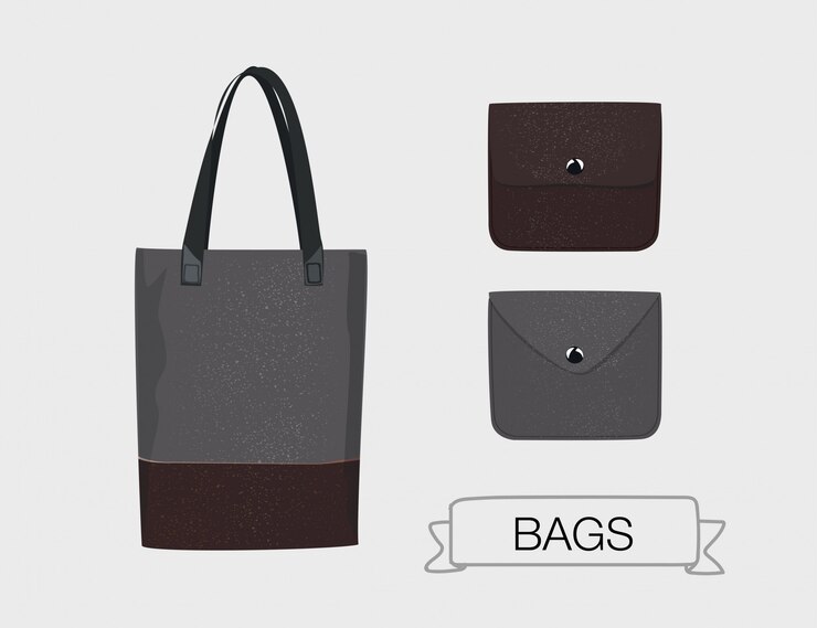 Vector conjunto de bolso y monedero de piel de vector.