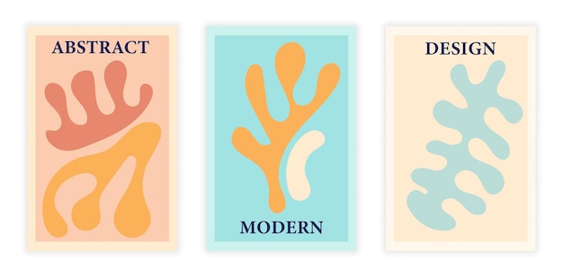 Conjunto de bonitas ilustraciones de arte abstracto de matisse concepto de estética arte moderno boho decoración minimalista