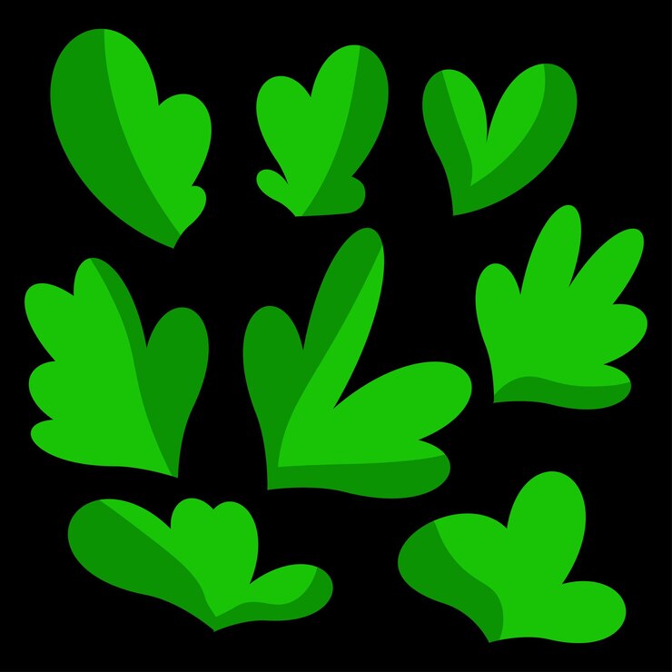 Vector conjunto de bordado mexicano de hojas verdes