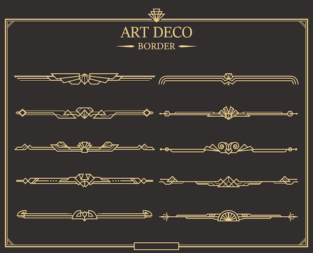 Conjunto de borde art deco