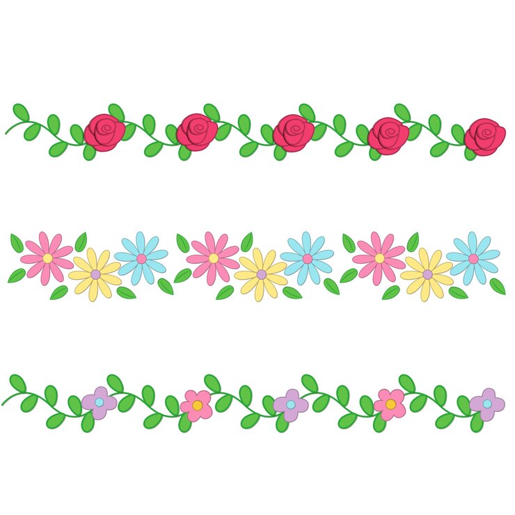 Vector conjunto de borde floral de vector transparente vector gratuito