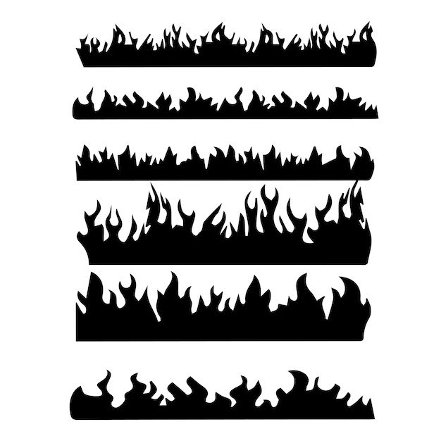 Conjunto de borde de llama de fuego