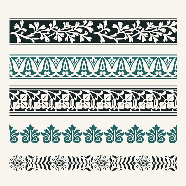 Conjunto de bordes decorativos vintage