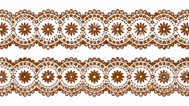 Conjunto de bordes de encaje sin costuras con fondo blanco
