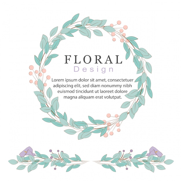 Vector conjunto de bordes florales.