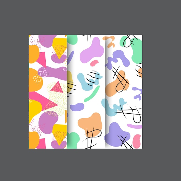 conjunto de botánico y abstracto patrón sin costuras con flores exóticas y hojas dibujado a mano de fondo col