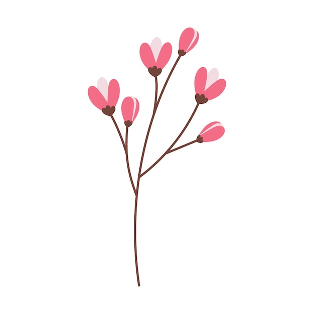 Conjunto botánico abstracto vectorial de ramas hojas y una figura abstracta en forma de corazón Elementos para patrones florales composiciones de logotipos de iconos