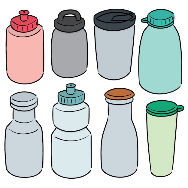 conjunto de botella de agua