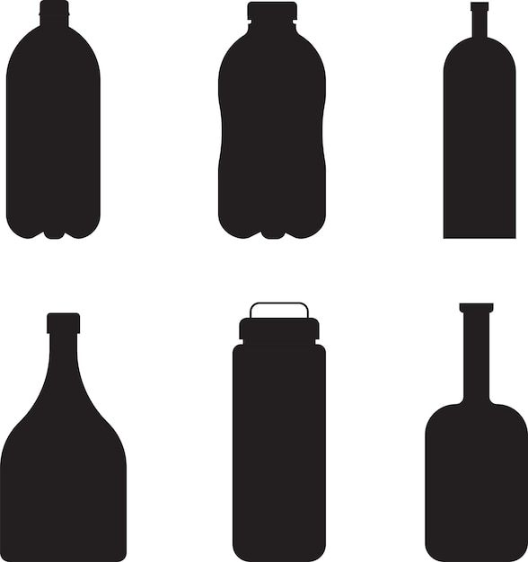 Vector conjunto de botellas de iconos