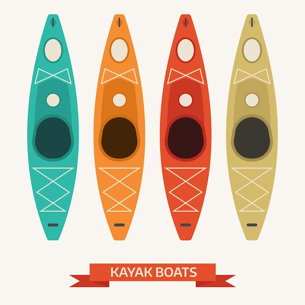 Conjunto de botes de kayak