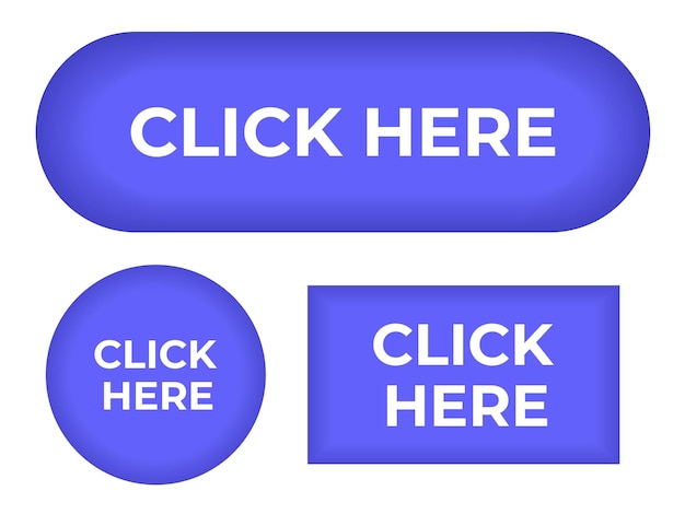 Conjunto de botones azules de diferentes formas vectorial Conjunto vectorial de botones cuadrados ovales redondos Conjunto 3D
