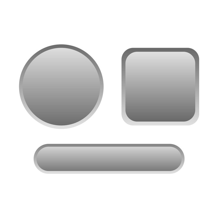 Vector conjunto de botones en blanco plateado