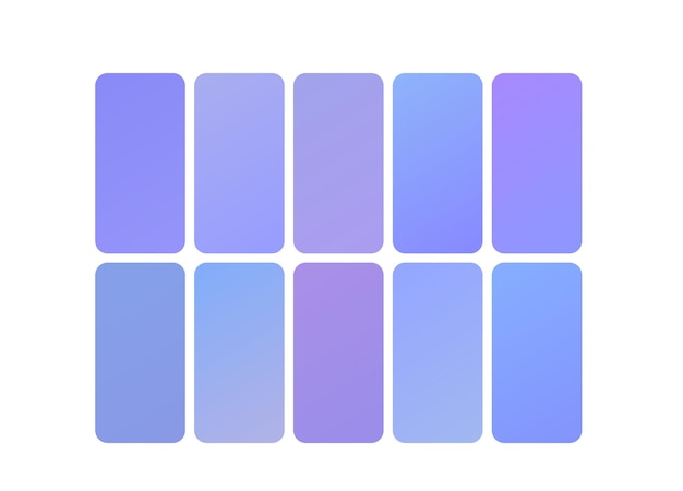 un conjunto de botones de color azul y púrpura