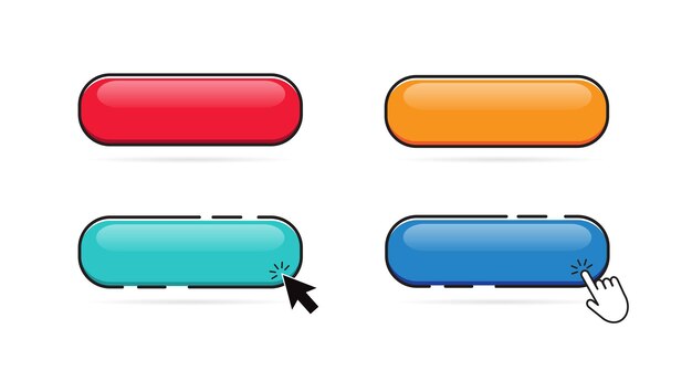 Conjunto de botones de colores Haga clic en el botón