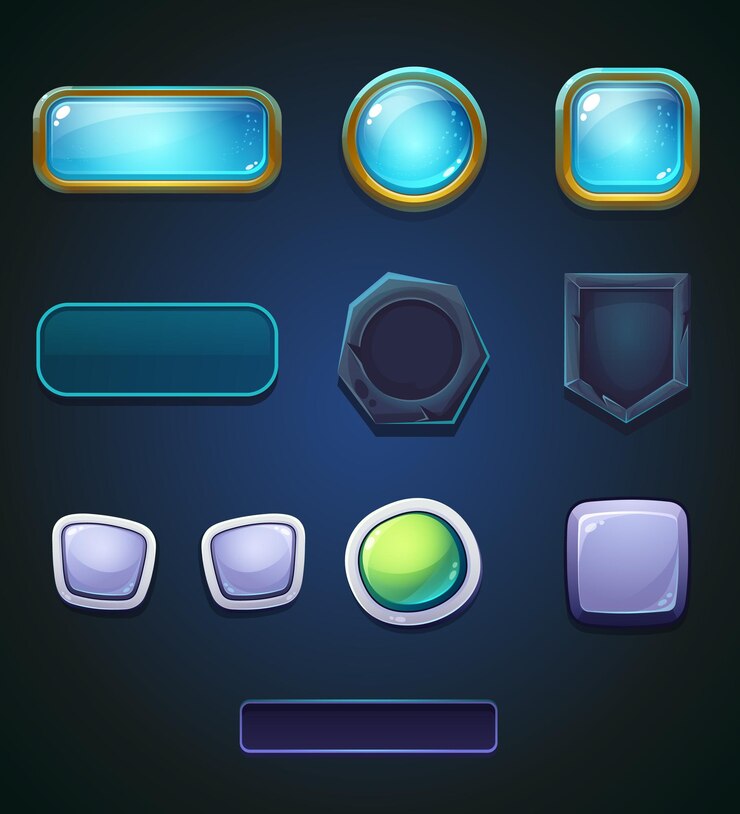 Vector conjunto de botones de diferentes colores