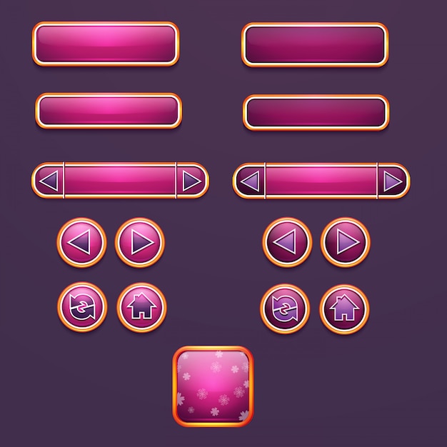 Conjunto de botones e iconos para el diseño