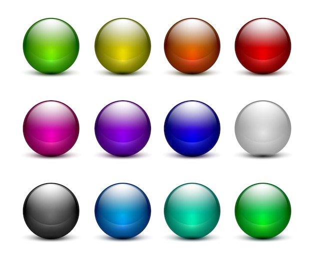 Conjunto de botones de esfera de vidrio colorido