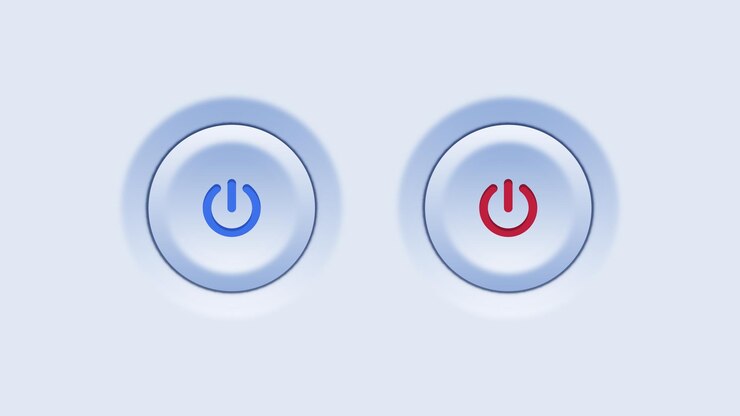 Vector conjunto de botones de icono de encendido y apagado