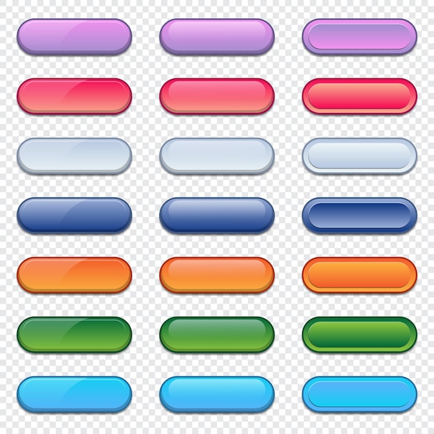 Conjunto de botones modernos de moda Conjunto de botones web vacíos Botones de gradientes de colores