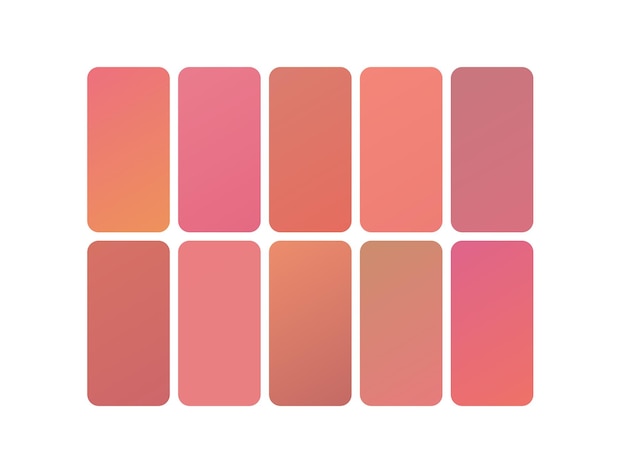 un conjunto de botones rosados y naranjas con diferentes colores
