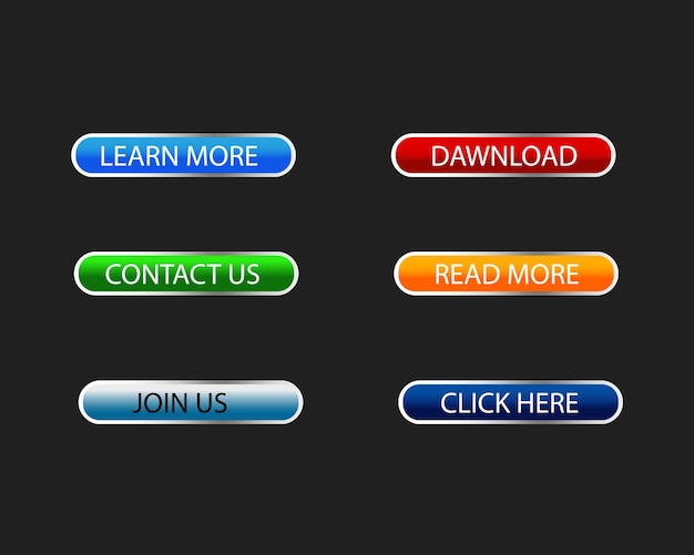 Un conjunto de botones para un sitio web llamado contáctenos.
