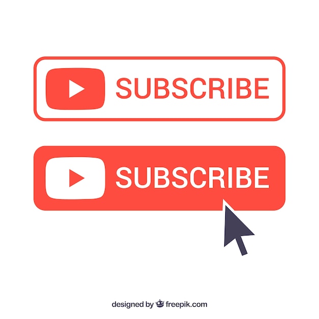 Vector conjunto de botones de suscripción de youtube