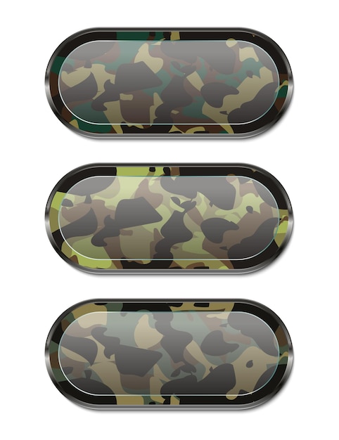 Vector conjunto de botones web militares