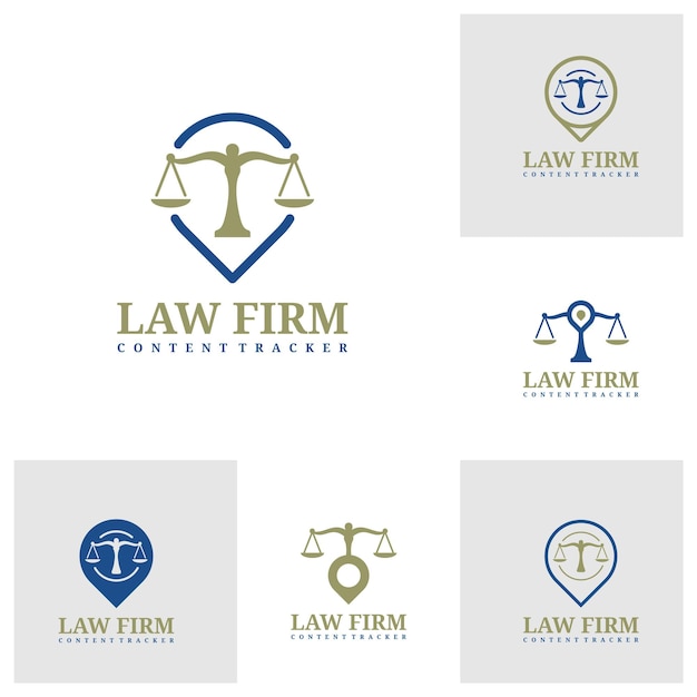 Conjunto de bufete de abogados con plantilla de logotipo de punto Vector de diseño de logotipo de bufete de abogados creativo Concepto de logotipo de punto