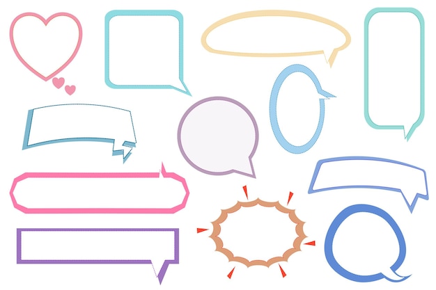 Conjunto de la burbuja de diálogo en blanco cuadro de conversación chatbox marco hablar burbuja de texto burbuja