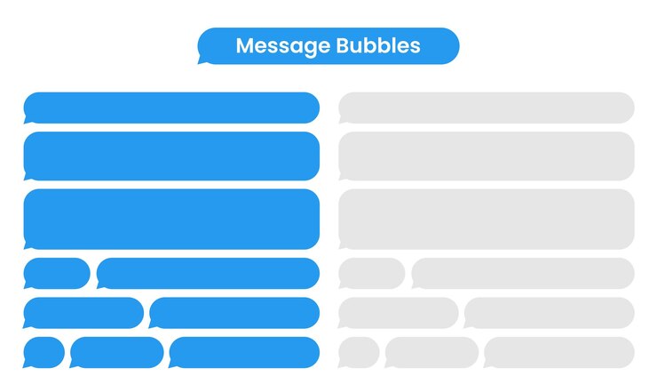 Vector conjunto de burbujas de conversación mensaje de burbuja de voz en el teléfono vector
