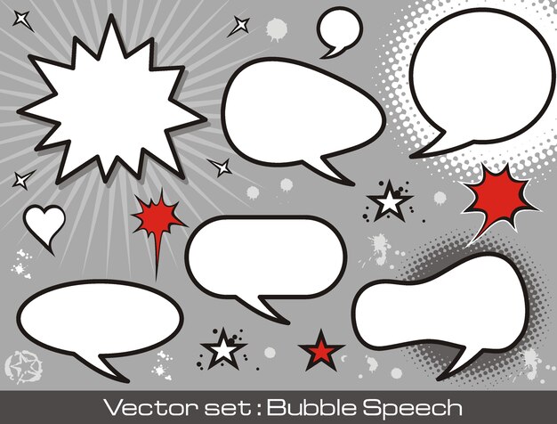 Conjunto de burbujas de discurso de estilo cómic