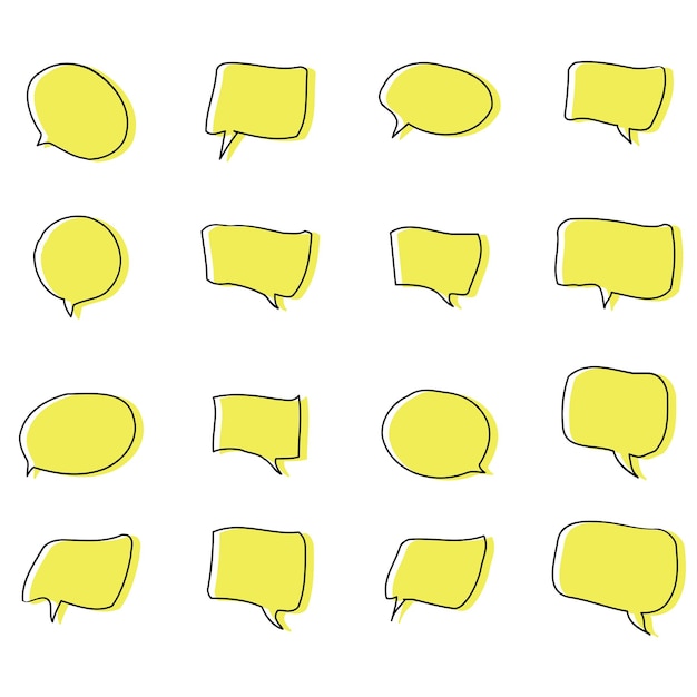 conjunto de burbujas de habla amarillas vector
