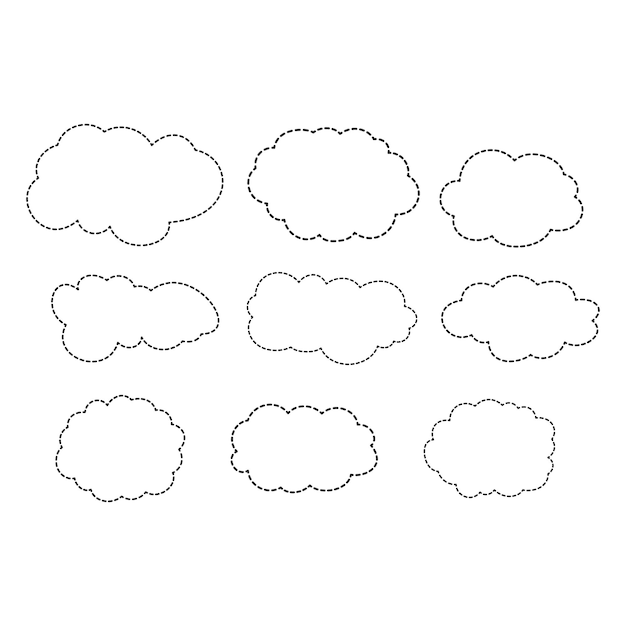 Conjunto de burbujas de habla y burbuja de conversación Colección de burbullas de habla en la nube Formato vectorial