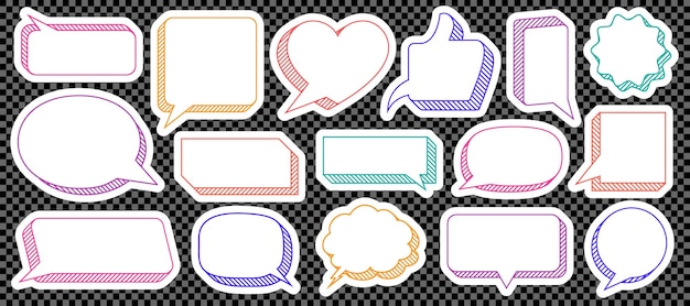 Conjunto de burbujas de habla conversación en nube de estilo 3D