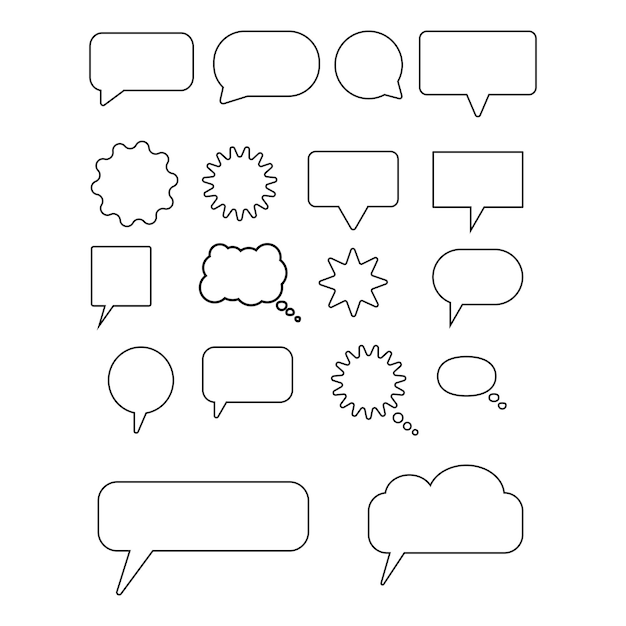 Vector conjunto de burbujas de habla ilustración vectorial de dibujos animados nubes de diálogo cómicas