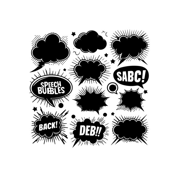 Conjunto de burbujas de habla Ilustración vectorial