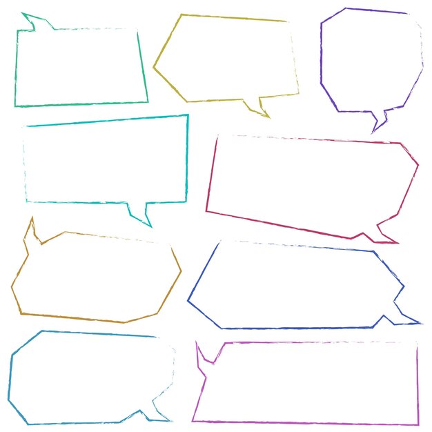 Conjunto de burbujas de pensamiento, habla, nube de sueño, globo de conversación, caja de citas, marco de información de texto