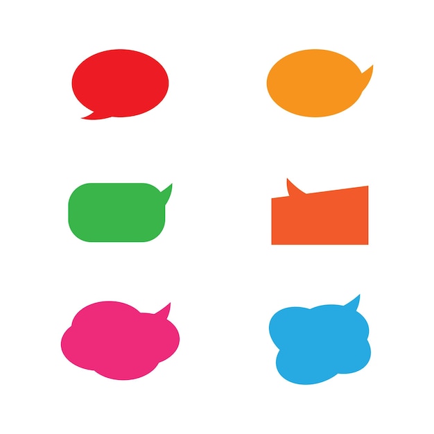 Conjunto de burbujas vectoriales coloridas diseñar una burbuja de habla en el medio