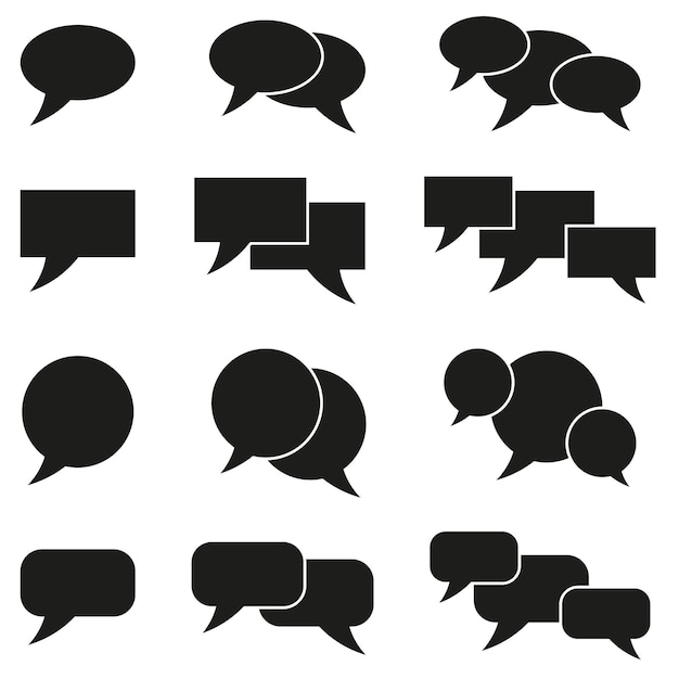 Conjunto de burbujas de voz o iconos de mensaje Ilustración vectorial de imagen de stock EPS 10