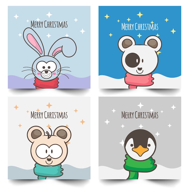 Conjunto de cabezas de animales