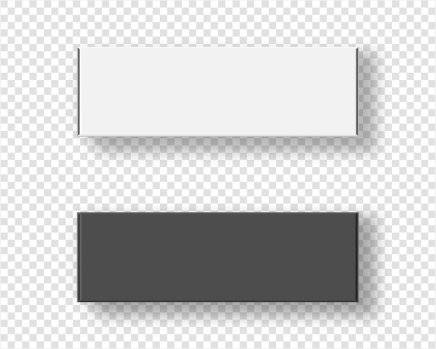 Conjunto de caja de cartón paquete realista en blanco. sobre fondo transparente modelo . ilustración realista