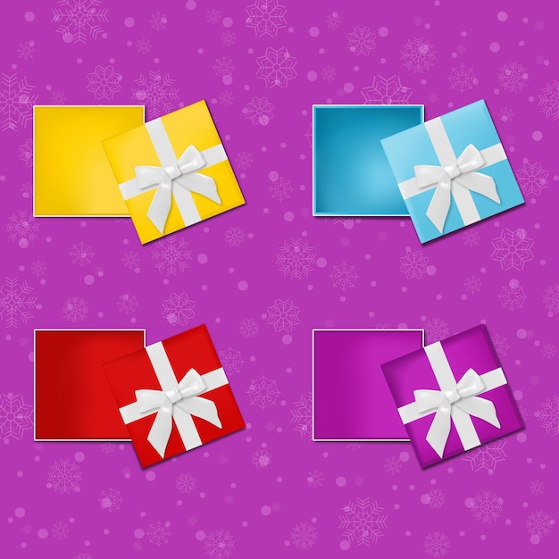 Vector conjunto de caja de decoración de navidad o caja de regalo