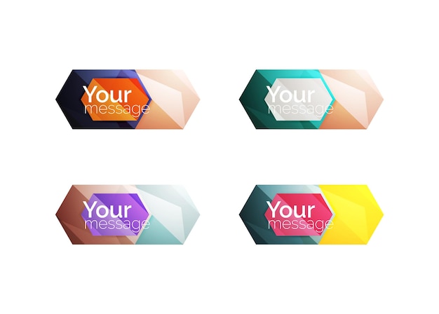 Conjunto de cajas en blanco brillantes vectoriales para su contenido Elementos geométricos abstractos adecuados para texto o infografías