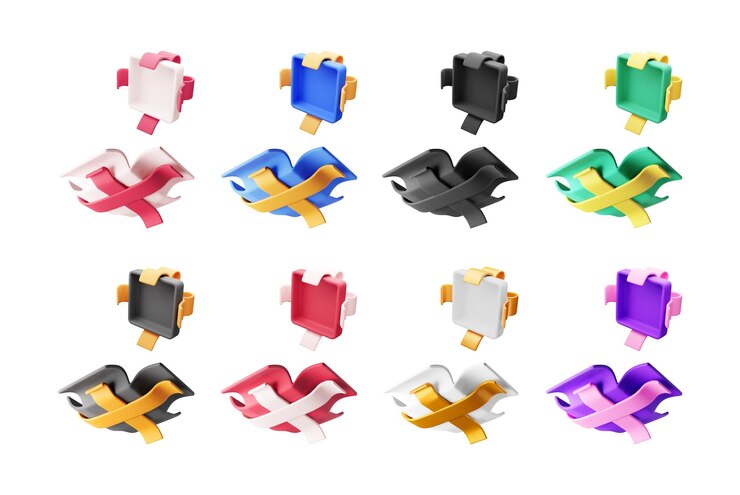Vector conjunto de cajas de regalo abiertas 3d