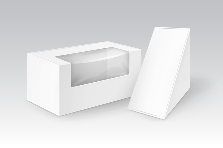 Vector conjunto de cajas de triángulo rectángulo envasado para alimentos
