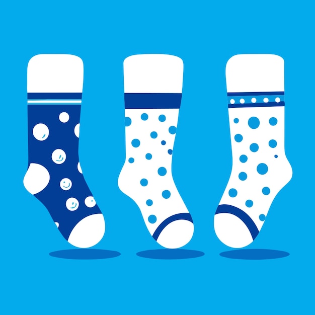 conjunto de calcetines azules para bebés ilustración de dibujos vectoriales