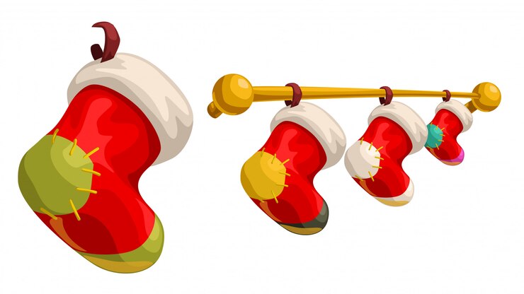 Vector conjunto de calcetines de navidad