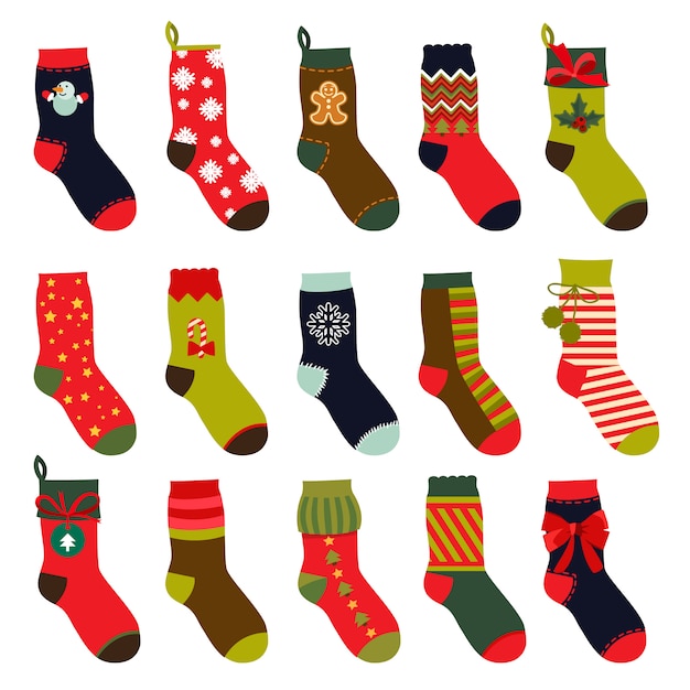 Conjunto de calcetines de navidad.